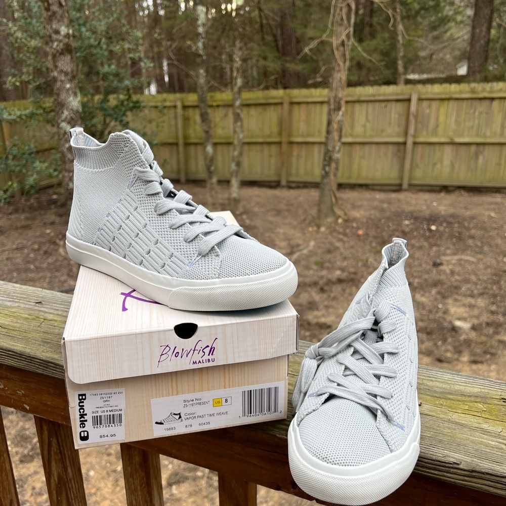 BLOWFISH Grey Present Fly Knit High Top Shoe Women’s 8 NWT NEW